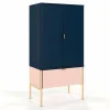 Komoda wysoka Polka Navy Blue / Pink