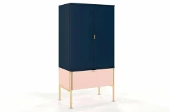 Komoda wysoka Polka Navy Blue / Pink