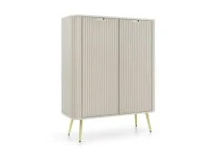 Komoda wysoka Seda beżowa/ nogi złote