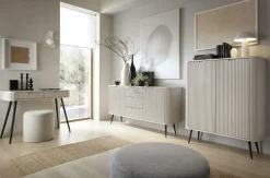 Komoda wysoka Seda beżowa/ nogi złote