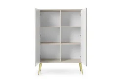 Komoda wysoka Seda beżowa/ nogi złote