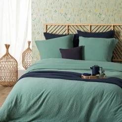 Komplet pościeli Origines 240 x 220 cm  seledynowy, prana bawełna tuftowana