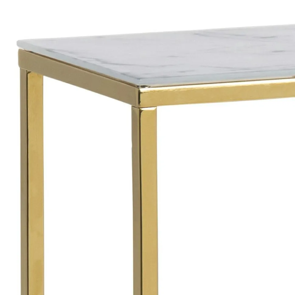Konsola Alisma biały marmur złota