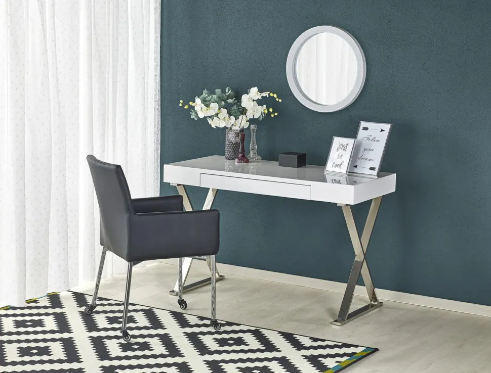 Konsola/ biurko Galati białe/ chrom