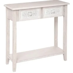 Konsola z półką Hina bielona