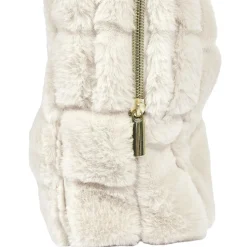 Kosmetyczka futrzana kremowa