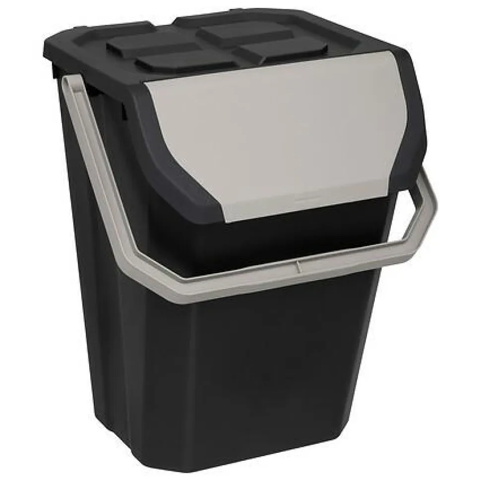 Kosz na śmieci 37l do sortowania czarny