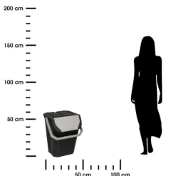 Kosz na śmieci 37l do sortowania czarny