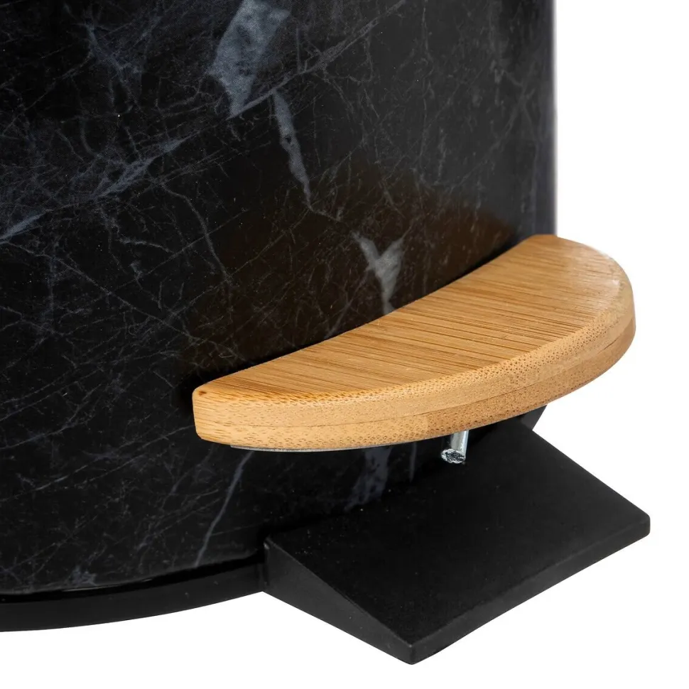 Kosz na śmieci Léa wolnoopadający czarny marmur