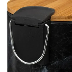 Kosz na śmieci Léa wolnoopadający czarny marmur