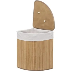 Kosz na pranie bambusowy trójkątny 48L