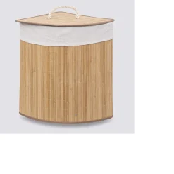 Kosz na pranie bambusowy trójkątny 48L