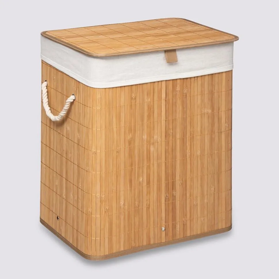 Kosz na pranie bambusowy 60l kwadrat