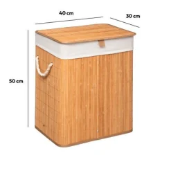 Kosz na pranie bambusowy 60l kwadrat