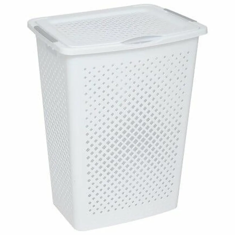 Kosz na pranie 55l plastikowy biały
