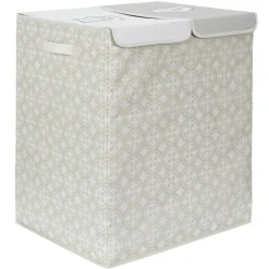 Kosz na pranie podwójny 50x41x57 szary tkanina