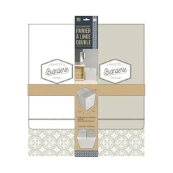 Kosz na pranie podwójny 50x41x57 szary  tkanina