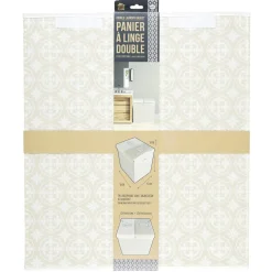 Kosz na pranie podwójny 50x41x57 szary  tkanina