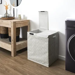 Kosz na pranie podwójny 50x41x57 szary  tkanina