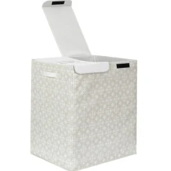 Kosz na pranie podwójny 50x41x57 szary  tkanina