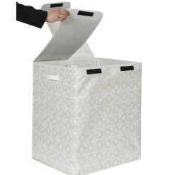 Kosz na pranie podwójny 50x41x57 szary  tkanina