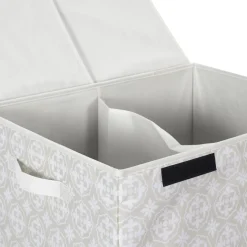 Kosz na pranie podwójny 50x41x57 szary  tkanina