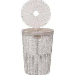 Kosz na pranie Vannerie 40L okrągły  biały