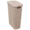 Kosz na pranie wąski 40 l rattan          syntetyczny beżowy
