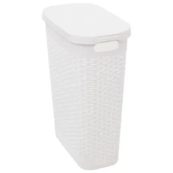 Kosz na pranie wąski 40 l rattan          syntetyczny biały