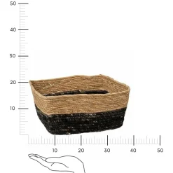 Kosz niski kwadratowy naturalny/czarny    31 x31cm