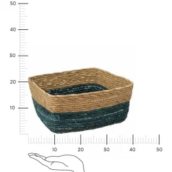 Kosz niski kwadratowy naturalny/morski    31 x31cm