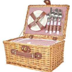 Kosz piknikowy z zastawą dla 4 osób wiklinowy