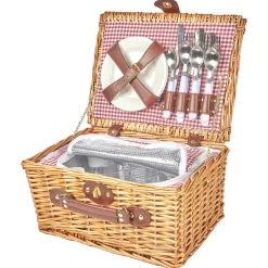 Kosz piknikowy z zastawą dla 4 osób wiklinowy