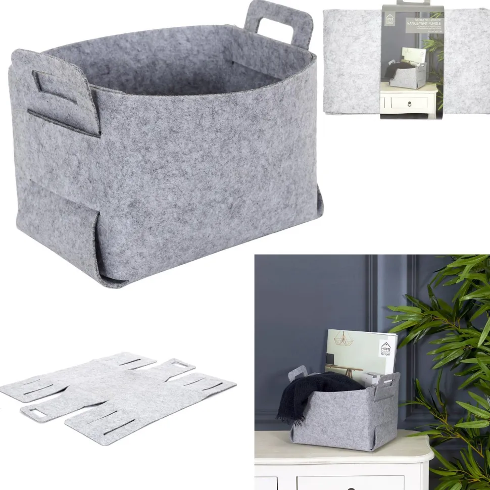 Kosz/ pudełko z filcu M szare składane