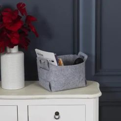 Kosz/ pudełko z filcu S szare składane