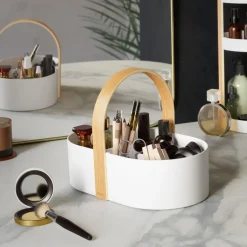 Koszyk Bellwood biały/naturalny