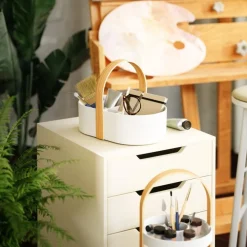 Koszyk Bellwood biały/naturalny