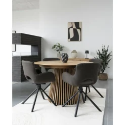 Krzesło Amorim obrotowe boucle brązowe  jasne/ czarne