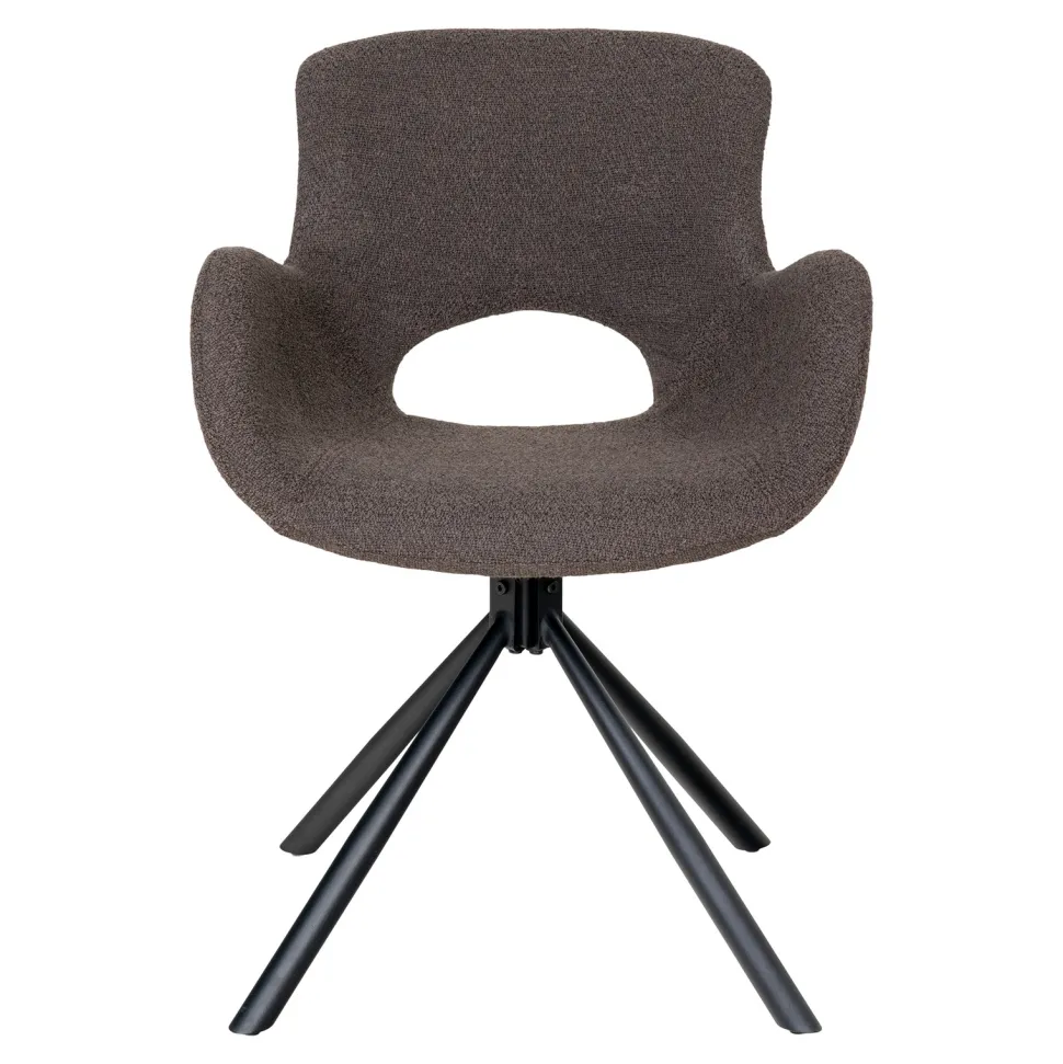 Krzesło Amorim obrotowe boucle brązowe jasne/ czarne