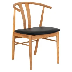 Krzesło Artenara naturalny dąb/ czarne  PU