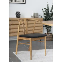 Krzesło Artenara naturalny dąb/ czarne  PU