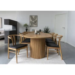 Krzesło Artenara naturalny dąb/ czarne  PU