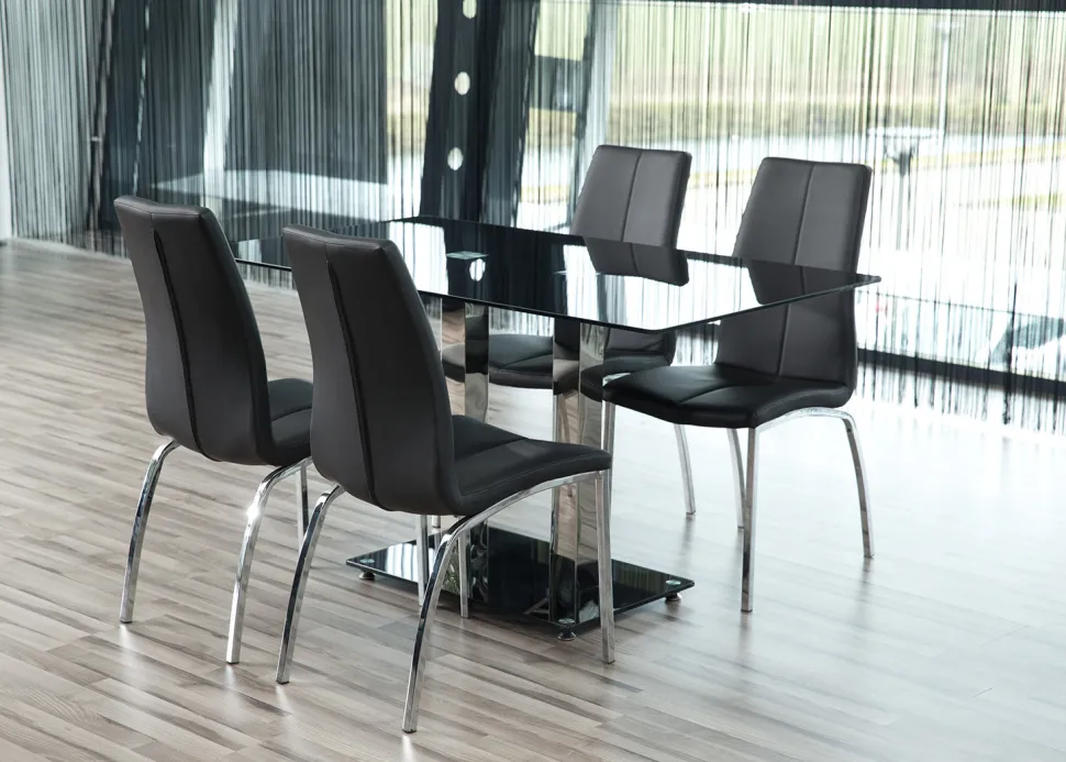 Krzesło Asama czarne tapicerowane