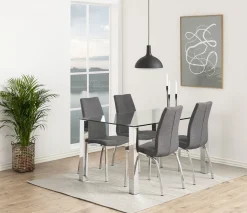 Krzesło Asama szare tapicerowane