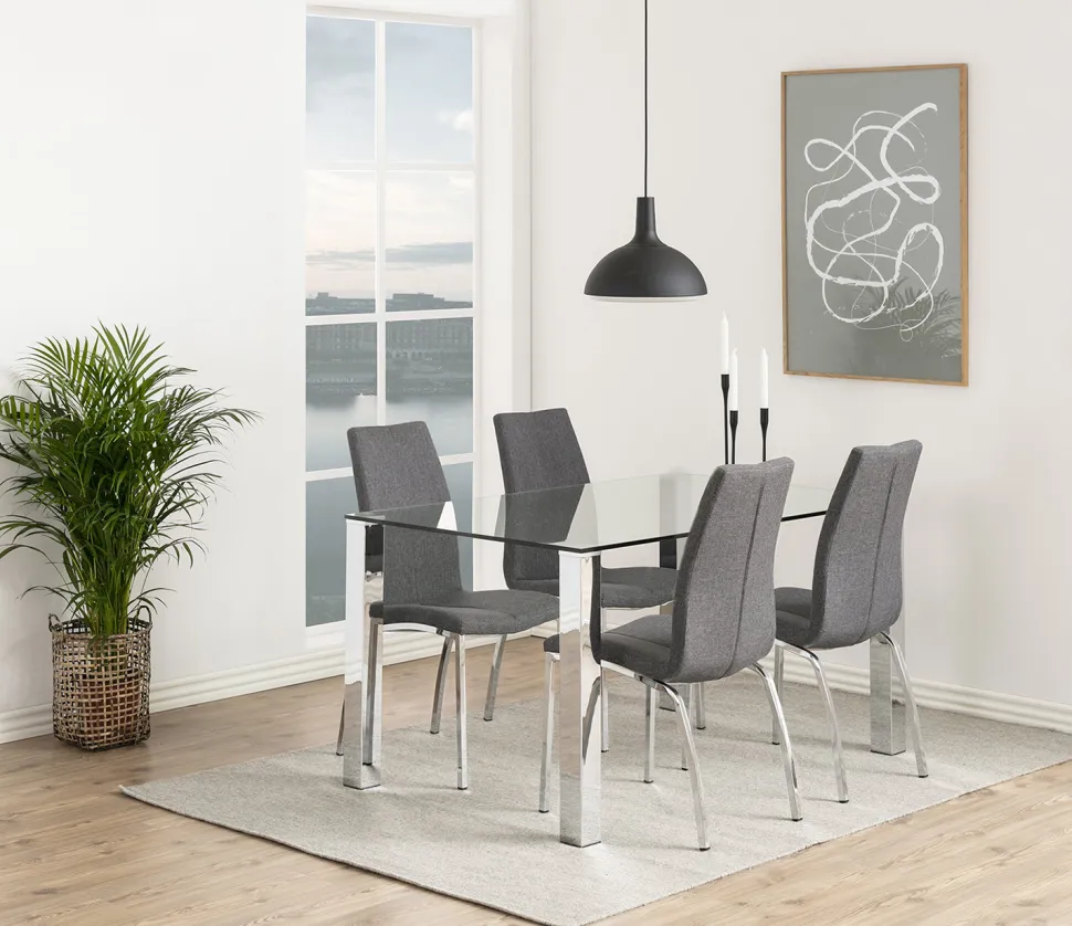 Krzesło Asama szare tapicerowane