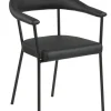Krzesło Ava czarne tapicerowane