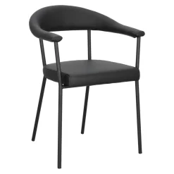 Krzesło Ava czarne tapicerowane
