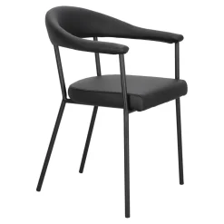 Krzesło Ava czarne tapicerowane