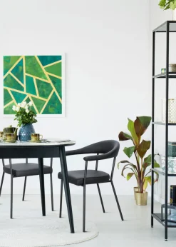 Krzesło Ava czarne tapicerowane