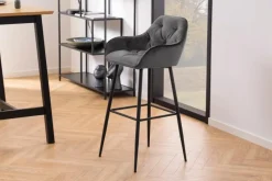 Krzesło barowe Brooke VIC szare glamour